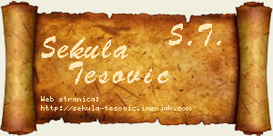 Sekula Tešović vizit kartica